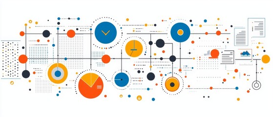 Flat Design Project Timeline Illustration