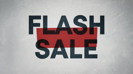 Fototapeta premium Bold black and red text on a white background, advertising a limited time offer. 