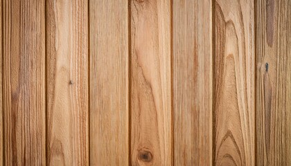 Fototapeta premium Brown wood panel repeat texture. Realistic timber dark striped wall background. Bamboo textured planks banner. Parquet board surface. Oak floor tile. Metal line shape fence 