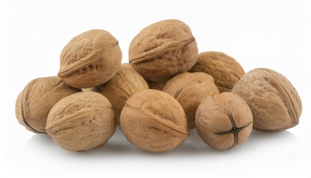 Walnut isolated. Ripe walnut isolated on white background.