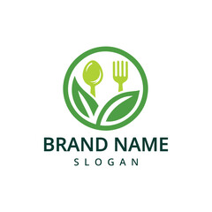 Restaurant logo spoon and fork icon