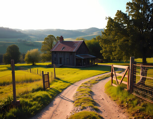 landscape with a fence