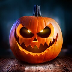 Halloween pumpkin smile and scary eyes for party night 