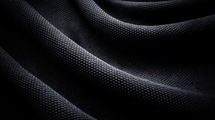 Dark grey fabric texture with soft light, abstract background for elegant and modern designs. 

