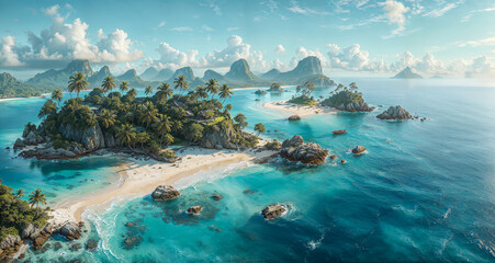 landscape ocean tropical island
