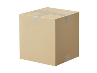 A cardboard box with a beige ribbon on top.