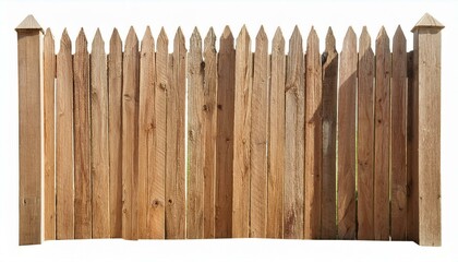 Wooden fence background isolated over white background