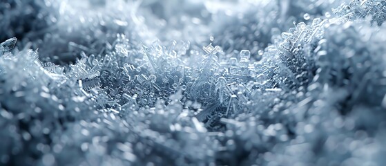 Ice flakes swirling in the winter wind, forest backdrop, 3D illustration