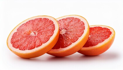 Sliced grapefruit isolated on the white background .