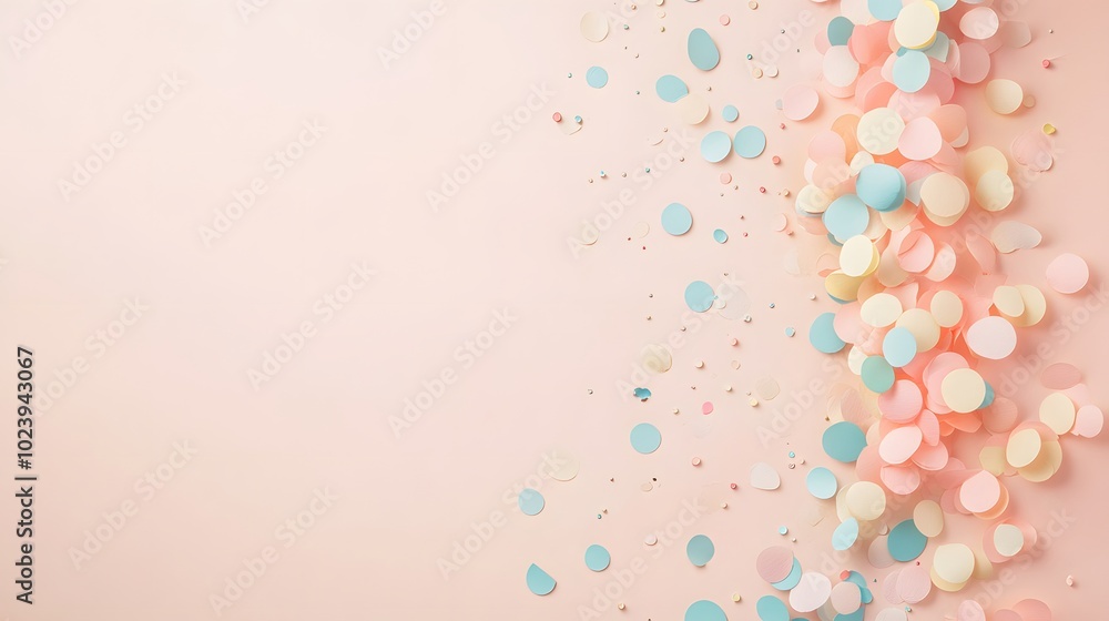 Poster 5. an artistic layout featuring whimsical banner drops in delicate pastel colors, creating a charmin