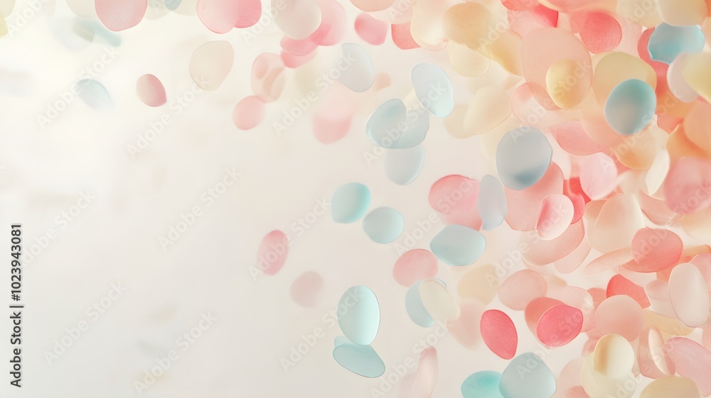 Aufkleber 5. an artistic layout featuring whimsical banner drops in delicate pastel colors, creating a charmin