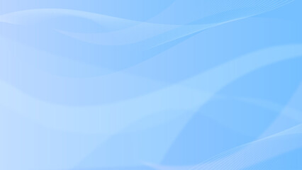 Abstract wavy white lines glowing on blue background. Elegant smooth blue gradient background. Suitable for banner background, poster, flyer and other business industries.