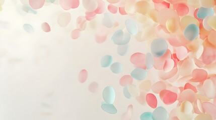 5. An artistic layout featuring whimsical banner drops in delicate pastel colors, creating a charming backdrop against a light background with clear space for text or design elements