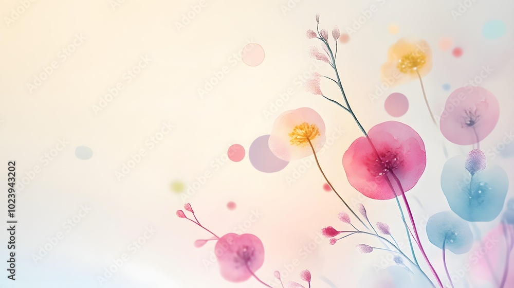 Poster 5. an artistic layout featuring whimsical banner drops in delicate pastel colors, creating a charmin