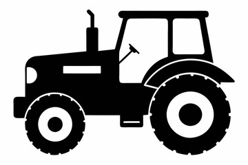 Tractor silhouette vector, old tractor vector silhouette illustration