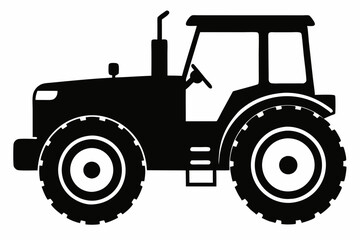 Tractor silhouette vector, old tractor vector silhouette illustration