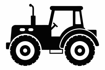 Tractor silhouette vector, old tractor vector silhouette illustration