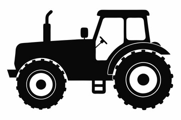 Tractor silhouette vector, old tractor vector silhouette illustration