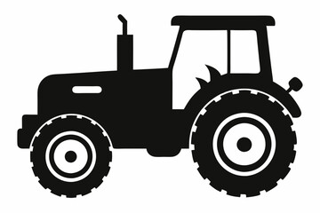 Obraz premium Tractor silhouette vector, old tractor vector silhouette illustration