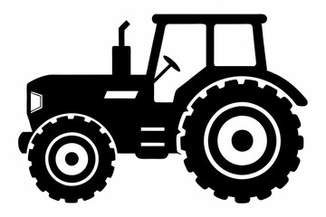 Tractor silhouette vector, old tractor vector silhouette illustration