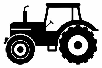 Tractor silhouette vector, old tractor vector silhouette illustration