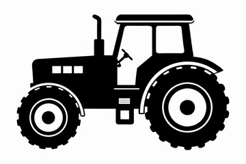 Tractor silhouette vector, old tractor vector silhouette illustration
