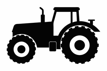 Tractor silhouette vector, old tractor vector silhouette illustration