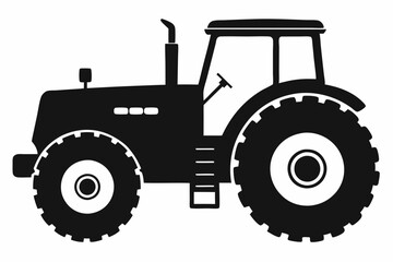 Tractor silhouette vector, old tractor vector silhouette illustration