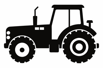 Tractor silhouette vector, old tractor vector silhouette illustration