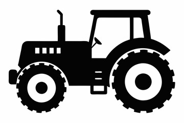Tractor silhouette vector, old tractor vector silhouette illustration