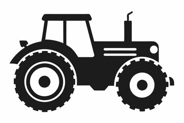 Tractor silhouette vector, old tractor vector silhouette illustration