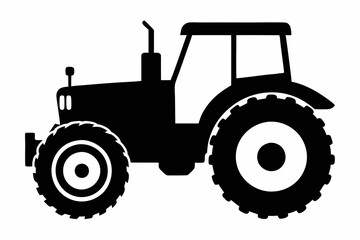 Tractor silhouette vector, old tractor vector silhouette illustration