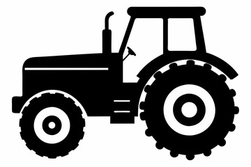 Tractor silhouette vector, old tractor vector silhouette illustration