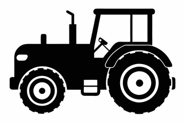 Tractor silhouette vector, old tractor vector silhouette illustration