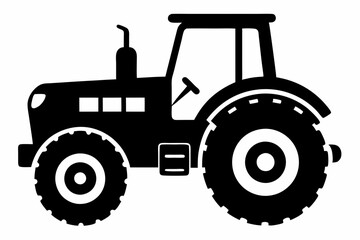 Tractor silhouette vector, old tractor vector silhouette illustration