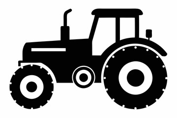 Tractor silhouette vector, old tractor vector silhouette illustration