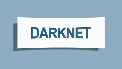 Darknet.. A card isolated on blue background.