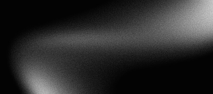 Black grainy gradient background, dark white gray monochrome abstract noise texture banner header backdrop design