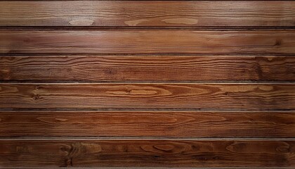 Fototapeta premium Brown wood panel repeat texture. Realistic timber dark striped wall background.