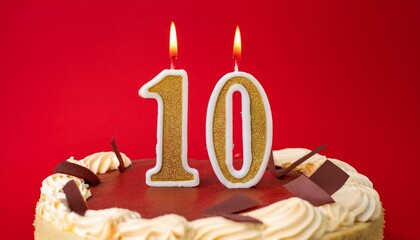 Number 10 Birthday cake. Ten number Birthday cake.