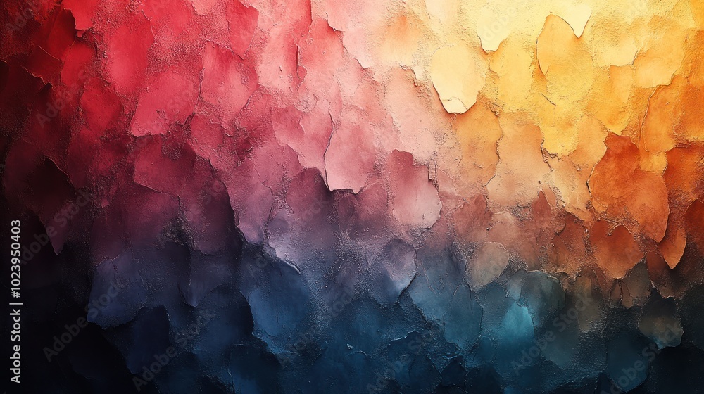 Poster A vibrant abstract texture blending warm and cool colors, creating a dynamic visual effect.