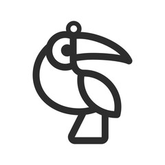 Vector design with toucan bird shape for earrings, pendant, bracelet or keychain. Cutout silhouette, jewelry cnc laser cut template for metal, wood or leather. Beautiful hanging bijouterie