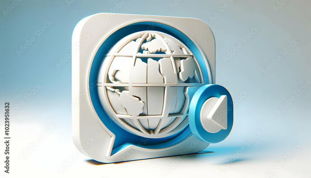 Poster 3d earth and chat bubble icon vector image for global esg discussions | isolated on white background