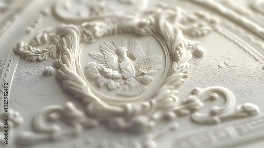 Aufkleber 3d macro view of newly minted 3d printed currency concept: close-up shot showcasing intricate design