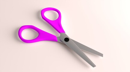 Pink scissors isolated clipping path white background	
