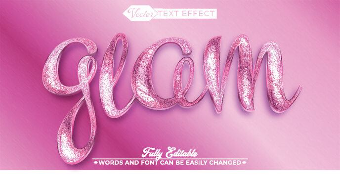 Pink Glam Vector Editable Text Effect Template