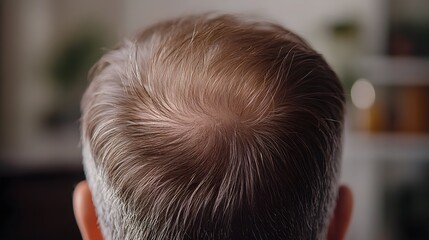 Fototapeta premium Patient's PRP therapy journey for hair loss in a video testimonial, with detailed before-and-after images illustrating hair regrowth and improvement over time