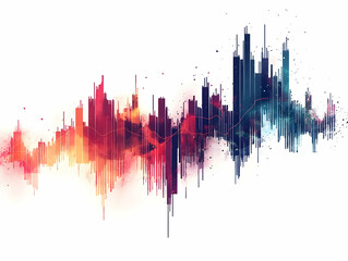 Flat Ascending Candlestick Chart Concept - Medium Shot of Rising Stock Chart Against White Background, Emphasizing Market Trends and Trading Analysis in Simple Flat Vector Illustration