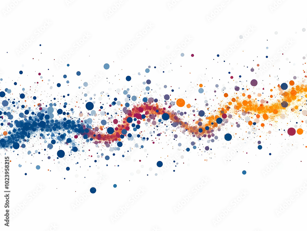 Aufkleber flat quantum entanglement inspired border with particle effects visualizing innovation in clean whit
