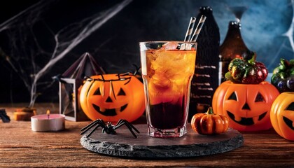 halloween pumpkin and ghost